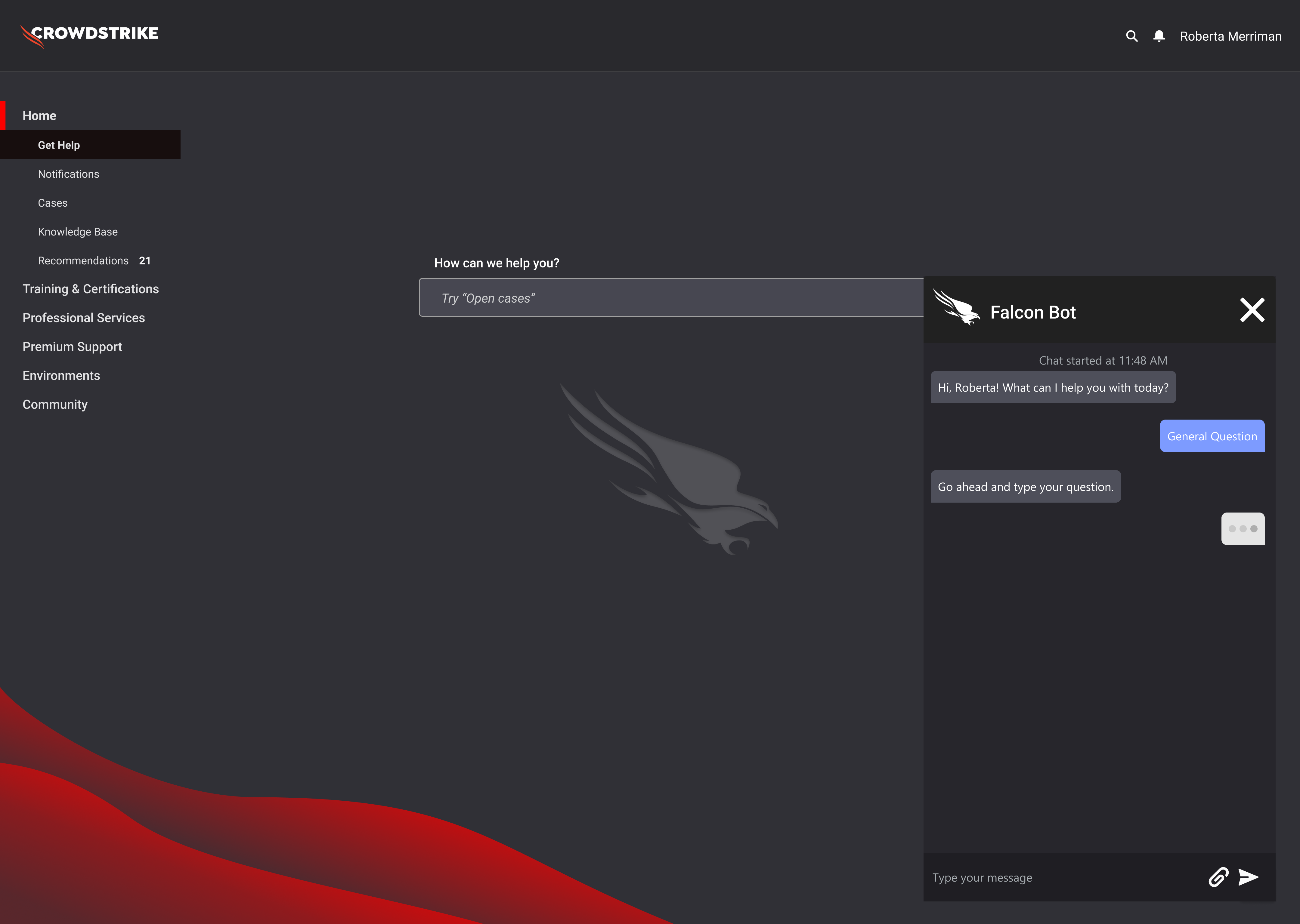 Falcon Bot intent selection