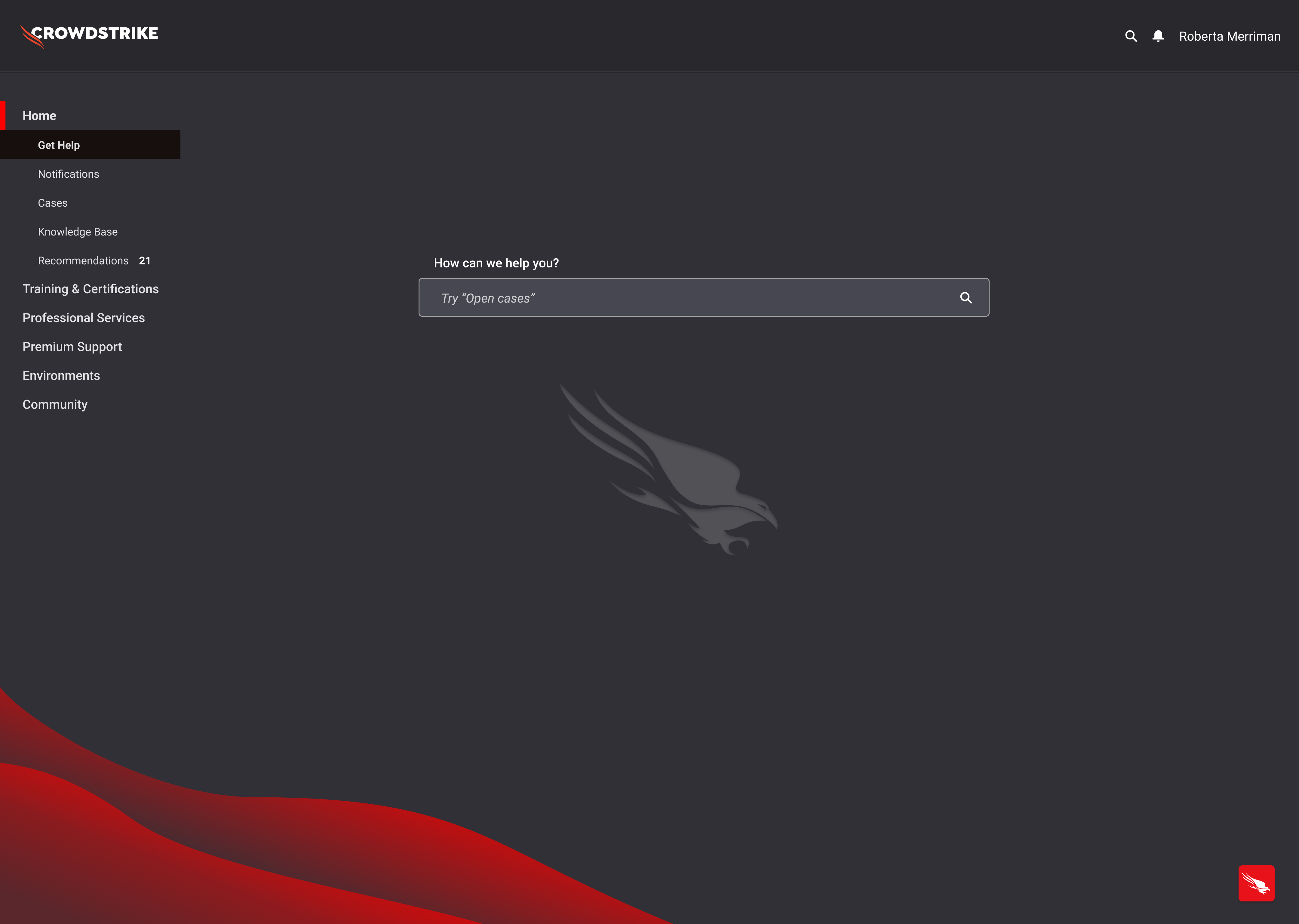 CrowdStrike Get Help support portal landing