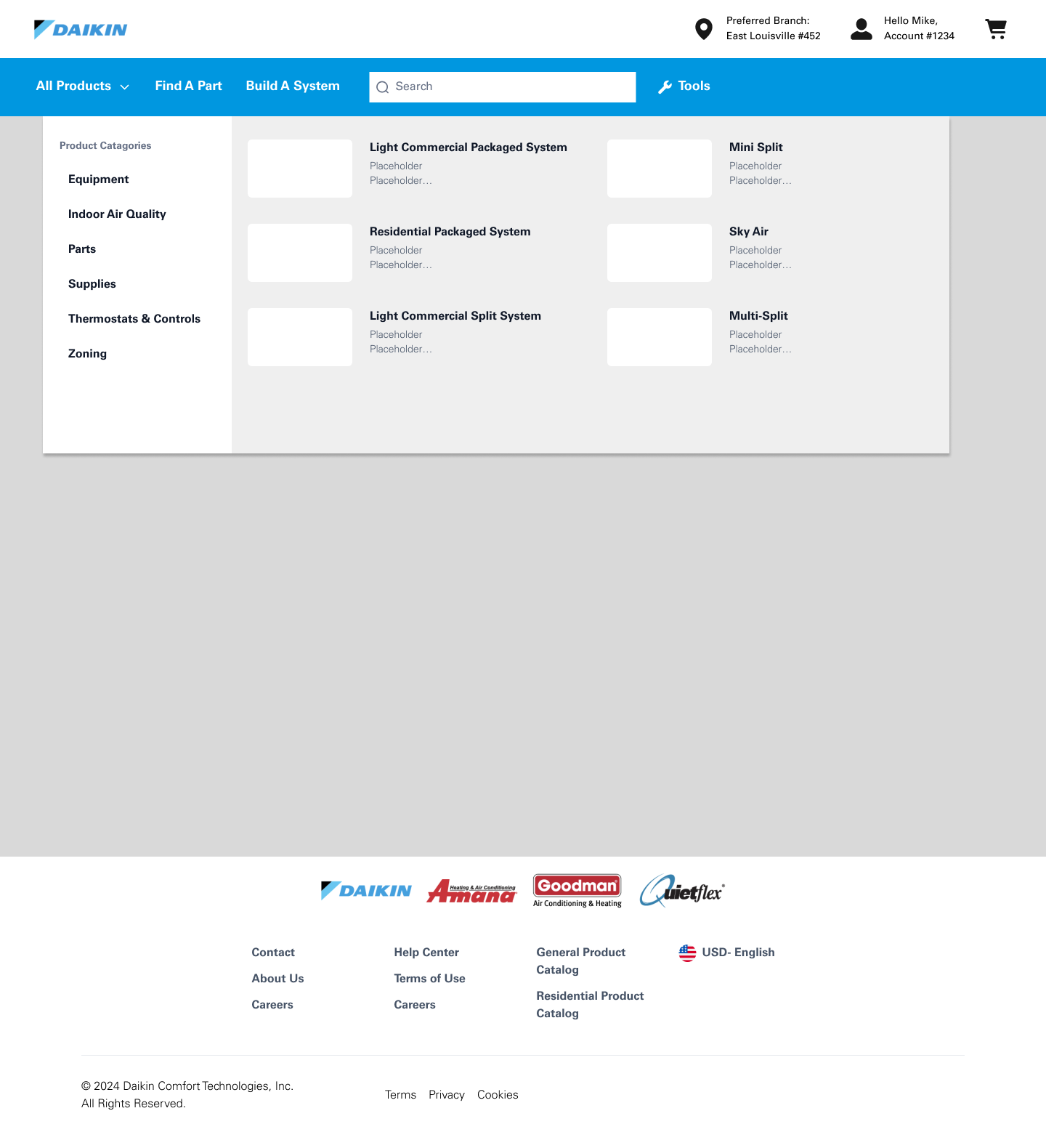 Full-width header navigation design